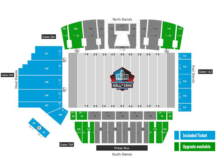 Pro Football Hall Of Fame Seating Chart
