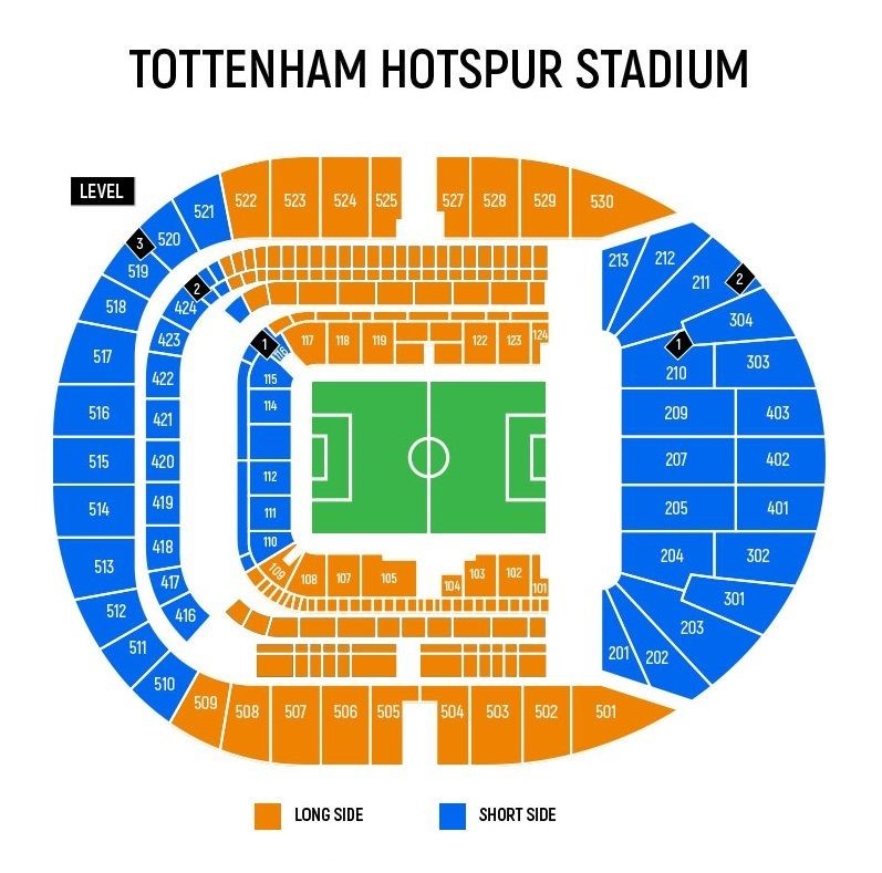 Tottenham Hotspur Stadium Seating Chart 